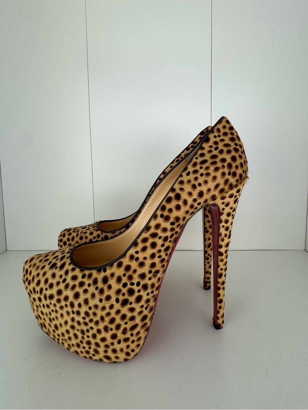 Christian Louboutin Cow hair Leopard Print Platform Pumps